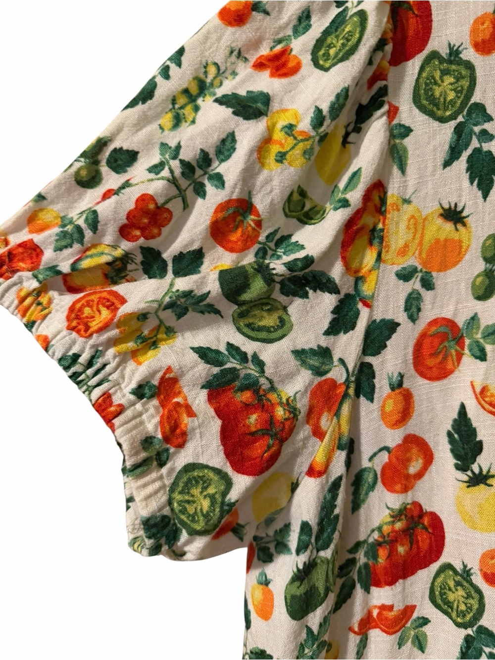 Jane + Delancey Veggie Print Button-Front Smock Dress size 1X - Picture 4 of 6